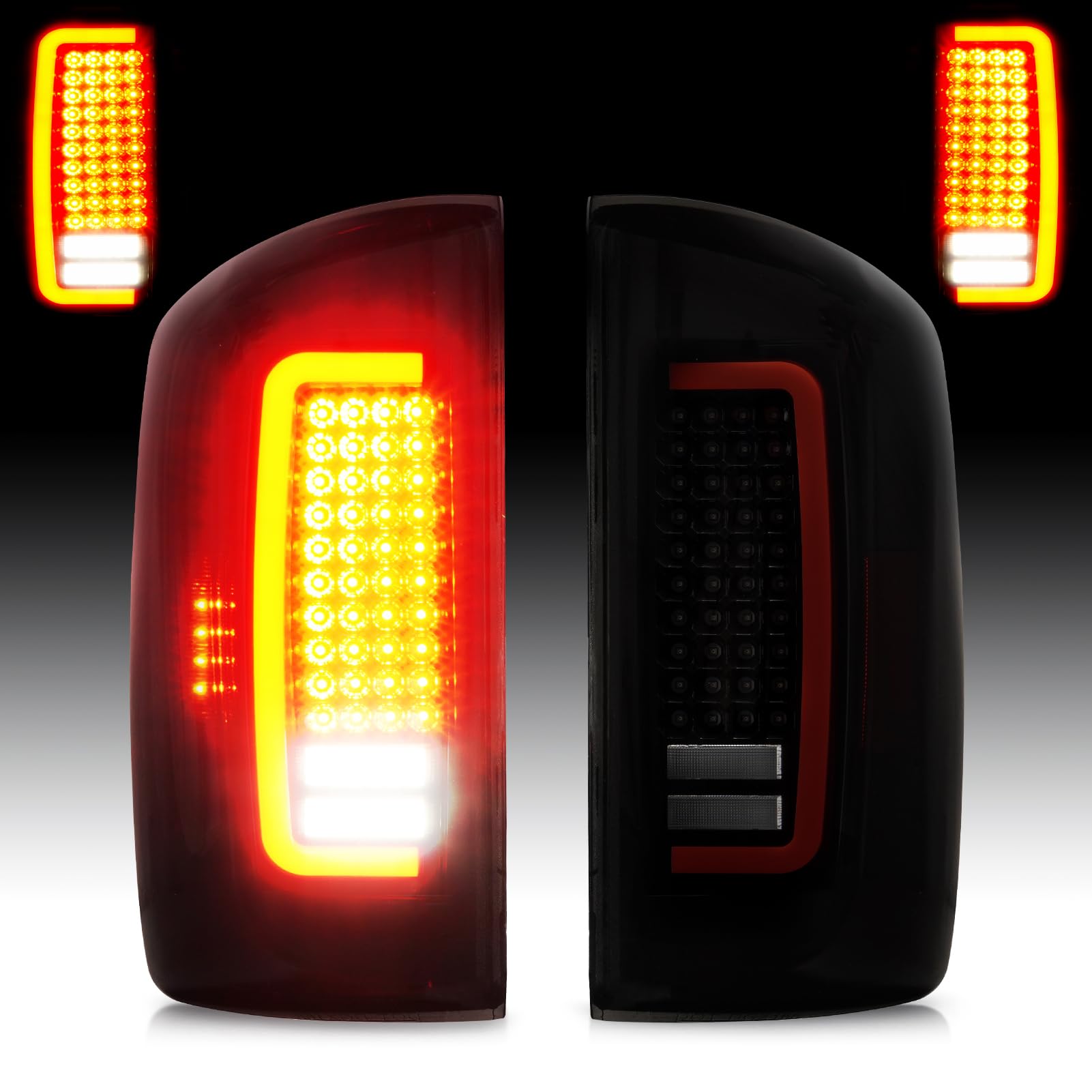 Photo 1 of Cenfeild LED Tail Lights Pair Fit for Dodge RAM 1500 Pickup 07-08, 2500 3500 Truck 07-09 [Factory Halogen Type] Rear Brake Lamp Taillight Assembly, Smoked Lens