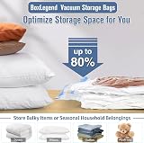 BoxLegend Vacuum Storage Bags 6 Large 80x60cm Double Zipper Reusable view 9