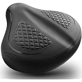 Oversizd Bike Seat, Wide Bicycle Seats for Comfort Men Wowen, Extra Large Comfortable Saddle Fits for Peloton, Exercise, Spin, Stationary, Electric Bikes