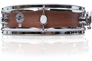Piccolo Snare Drum 13" x 3.5" by GRIFFIN | 100% Poplar Wood Shell with Black Hickory Finish & Coated Drum Head | Drummers Aco