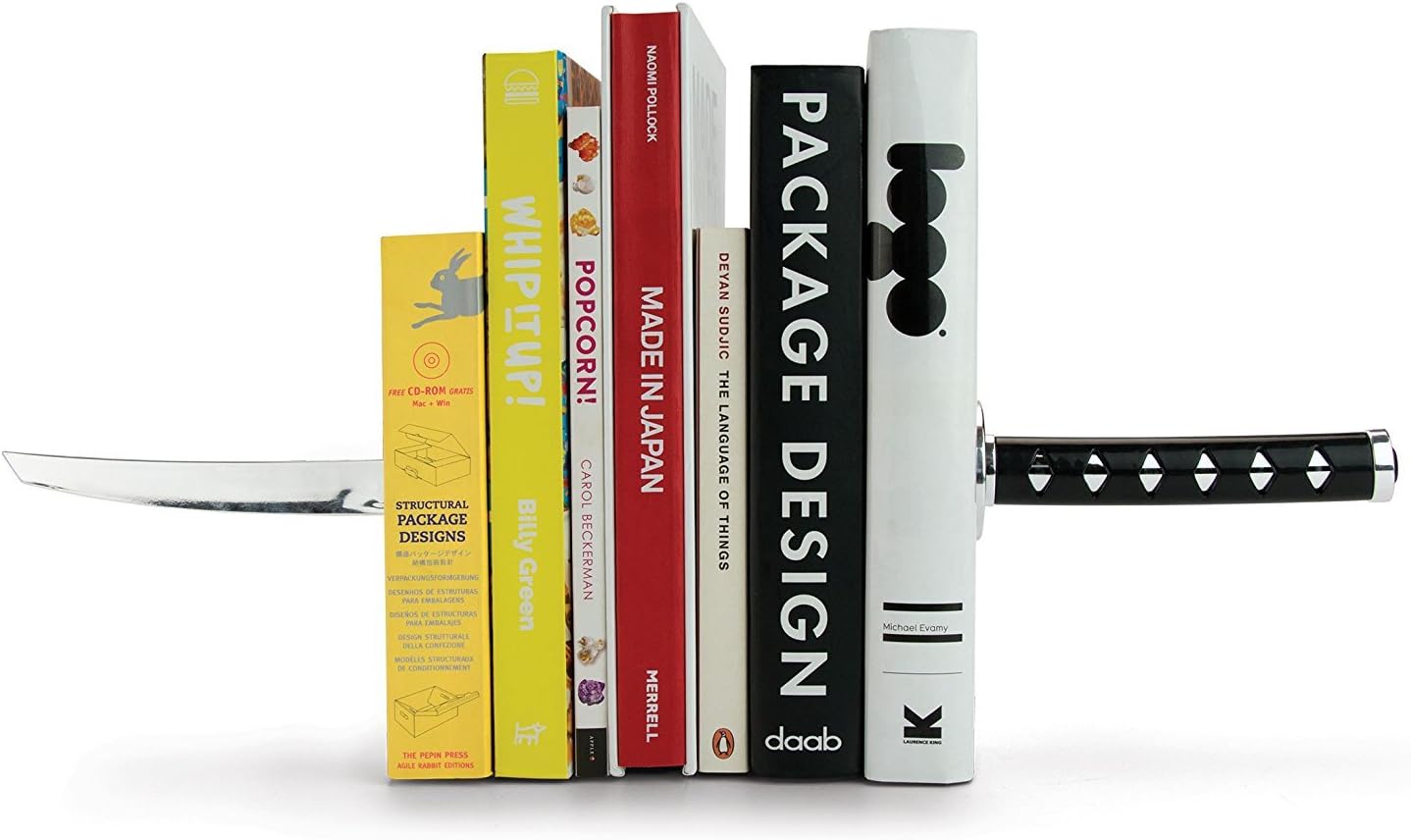 Whyyudan Stationery Creactive Book Ends Katana Samurai Sword Bookends