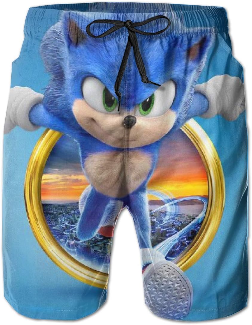 Sonic The Hedgehog Swim Trunks Men's Board Shorts Quick Dry Swimwear Bathing Suit