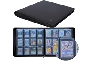 Rayvol 12-Pocket Toploader Binder, Holds 432 Toploaders 12 Pocket Top Loader Card Storage Case, 400 + Ringless Double-Sided Pockets for Cards in 3 x 4'' Toploaders