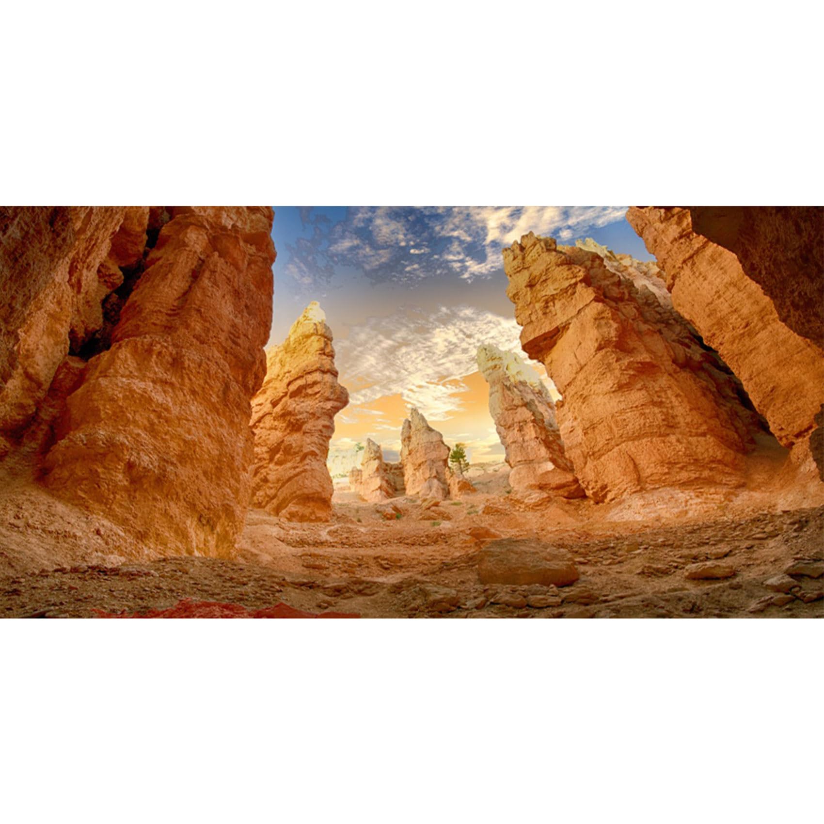 MIRRORANG 180x46cm Desert Terrarium Background Mountain Sun Sky Rocky Reptile Habitat Background Fish Tank Aquarium Background