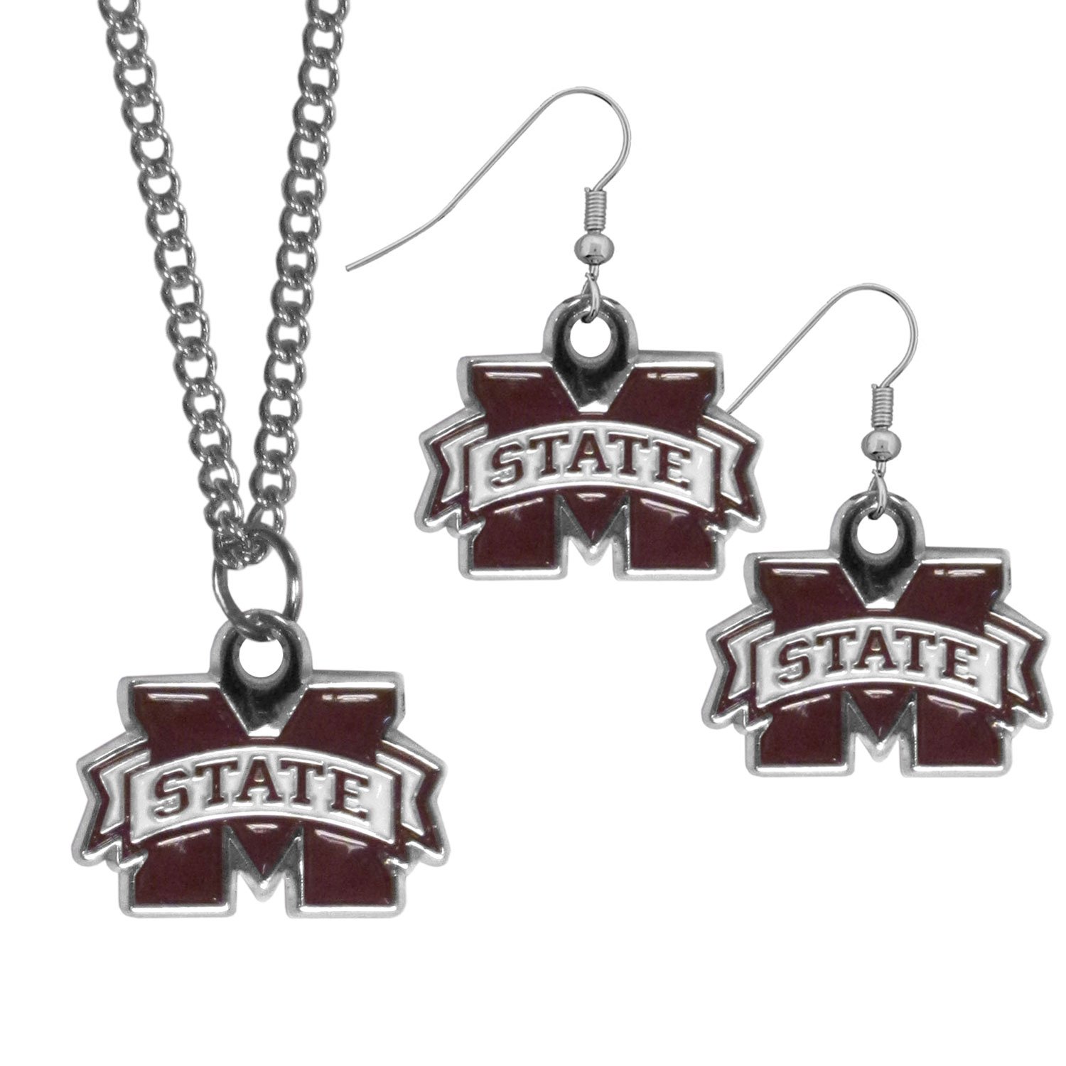 Siskiyou NCAA Womens Dangle Earrings and Chain Necklace Set