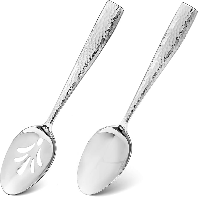 Hudson Essentials 6Piece Hammered 18/10 Stainless Steel Serving Spoon