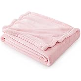 Bedsure GentleSoft Pink Fleece Throw Blanket for Couch - 300GSM Cozy Soft Blankets for Women, Cute Small Fleece Throws for Girls, Pink Home Decor Gifts, 50x60 Inches