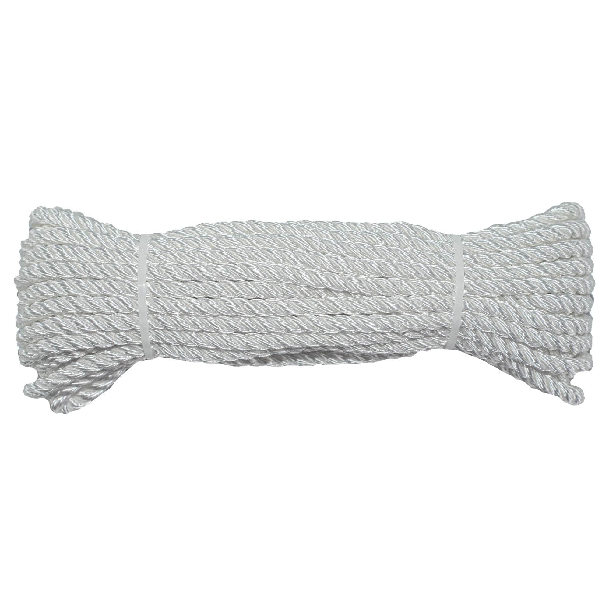 thumbnail image 2 of Heavy Duty White Twisted Nylon Rope - 10 Feet 3/4 Inch Multipurpose Utility Line For Boating & Outdoor Use 2 of 10