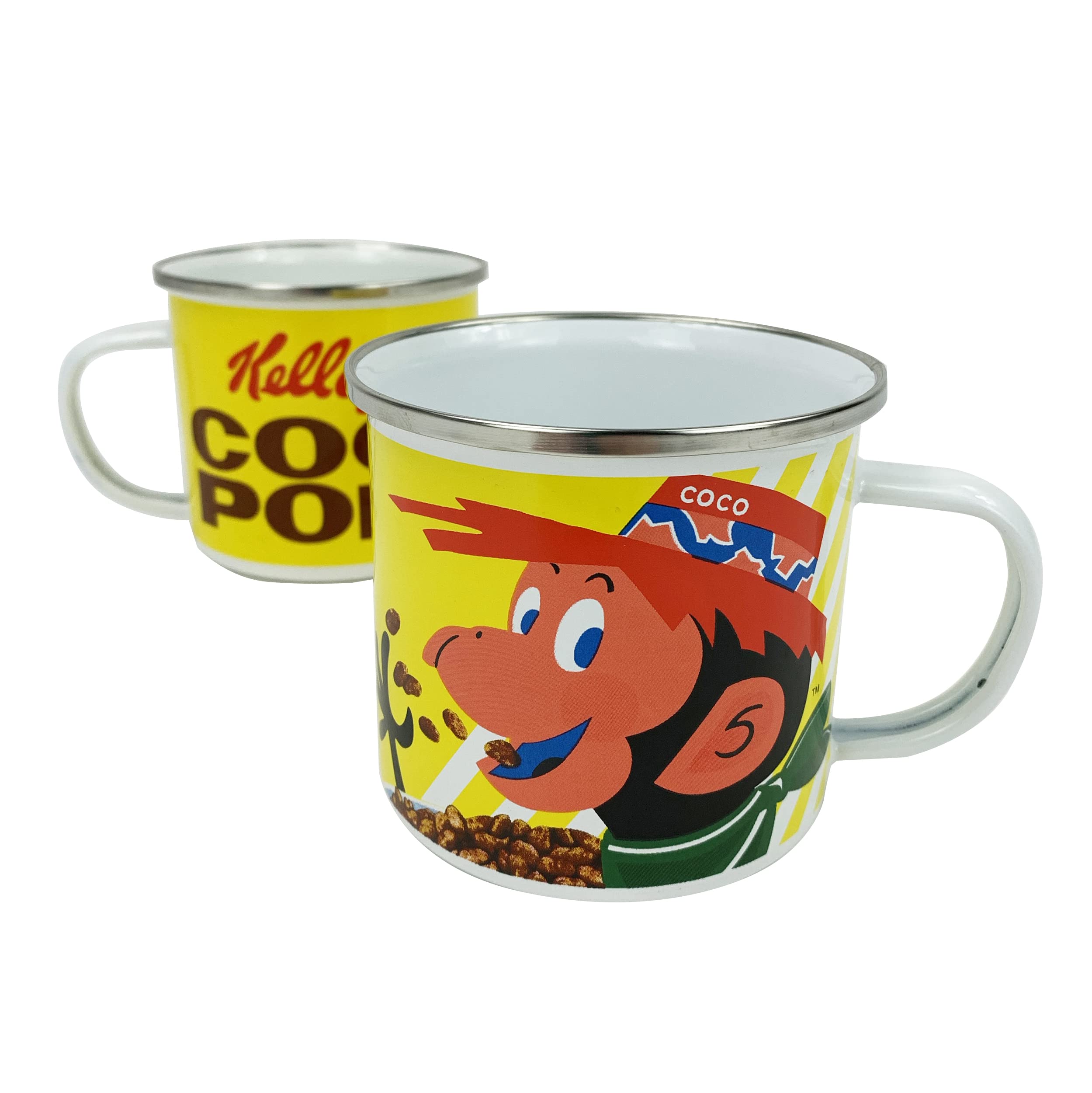 Kellogg's Coco Pops Enamel Camping Mug - Retro Caravan Gifts and Camping Accessories - Fun Vintage Style Coffee Cup for Women, Men, and Children