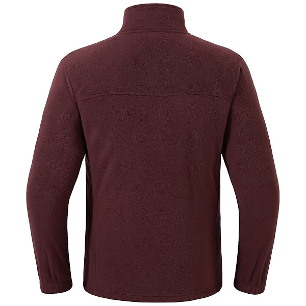 BASSDASH ALLDAY MEN’S FULL ZIP FLEECE JACKET SOFT SWEATSHIRT BREATHABLE MID-WEIGHT POLAR FLEECE WINTER COAT WITH POCKETS BURGUNDY