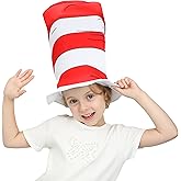Leadtex Red &White Striped Stovepipe Top Hat Halloween Cat Cosplay Costume Accessories and Headwear.