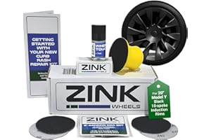 ZINK WHEELS Premium Tesla Wheel Curb Rash Repair Kit for Model Y 20-inch Black Induction Rims - DIY Kit with Color-matched Touch Up Paint - Made in USA
