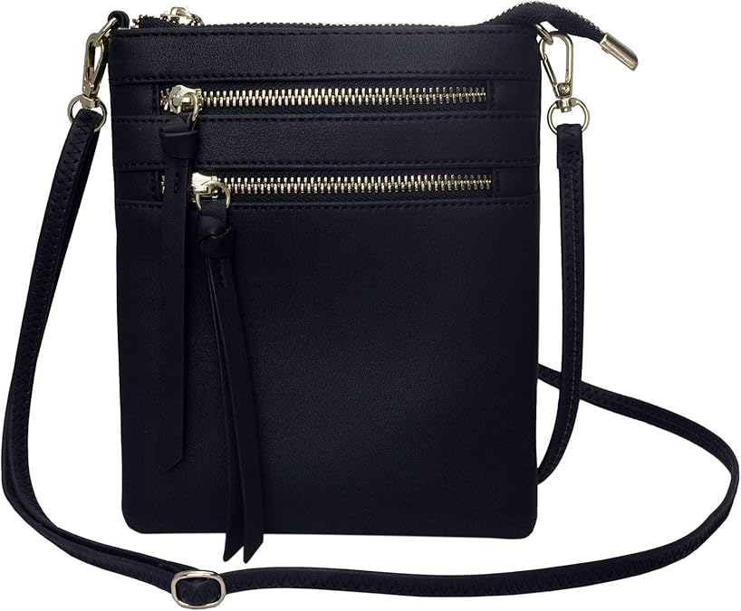 Small Crossbody Purses and Handbags for Women Multi Zipper Pocket