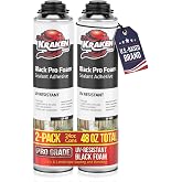 Kraken Bond Black Spray Waterfall Foam Sealant - (2x24oz) Expanding Polyurethane Pond Foam Sealer Black, UV Resistant Insulating Spray for Landscape &amp; Exterior, Gun Use, Gun Not Included, 2 Pack