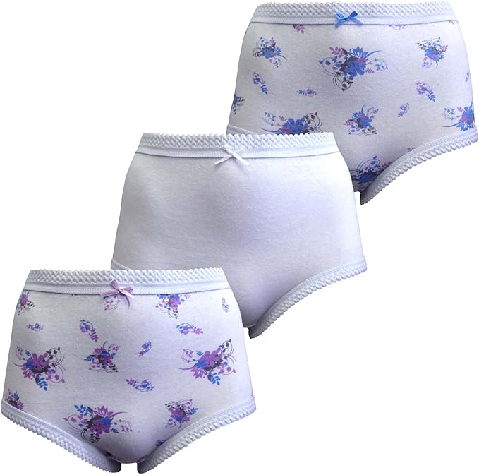Ladies Pack of 3 Big Size 100 Cotton Knickers Full Briefs Girls