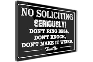FTONENI No Soliciting Sign for House, No Soliciting Signs for Home, No Solicitors Sign for Front Door or Wall Decor, No Soliciting Signs for Office or Business Warning Reminder Signs 4" x 6" - PZA01