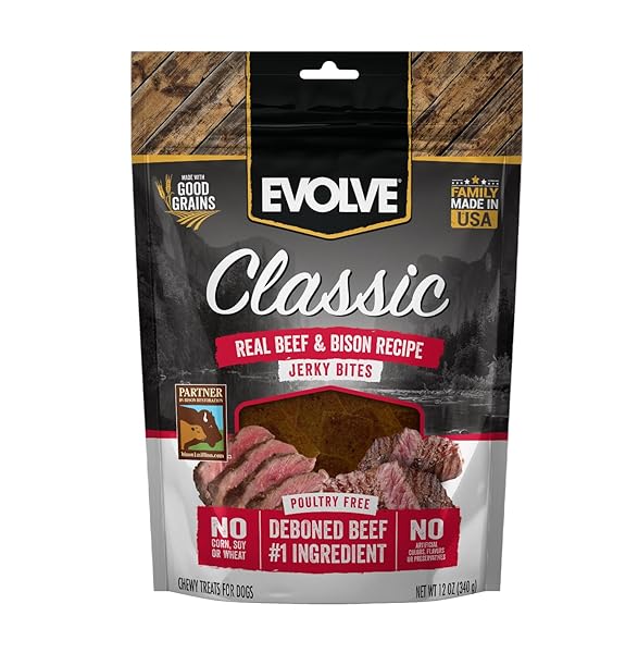 EVOLVE CLASSIC BEEF & BISON RECIPE JERKY BITES...