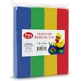 Pepy Reusable and Non-Drying Oil-Based Plasticine Modeling Clay, Primary Colors, 1 Pound, Sulfur-Free &amp; Non-Toxic, Great for Kids, Beginners, and Artists, Perfect for Arts and Crafts Projects