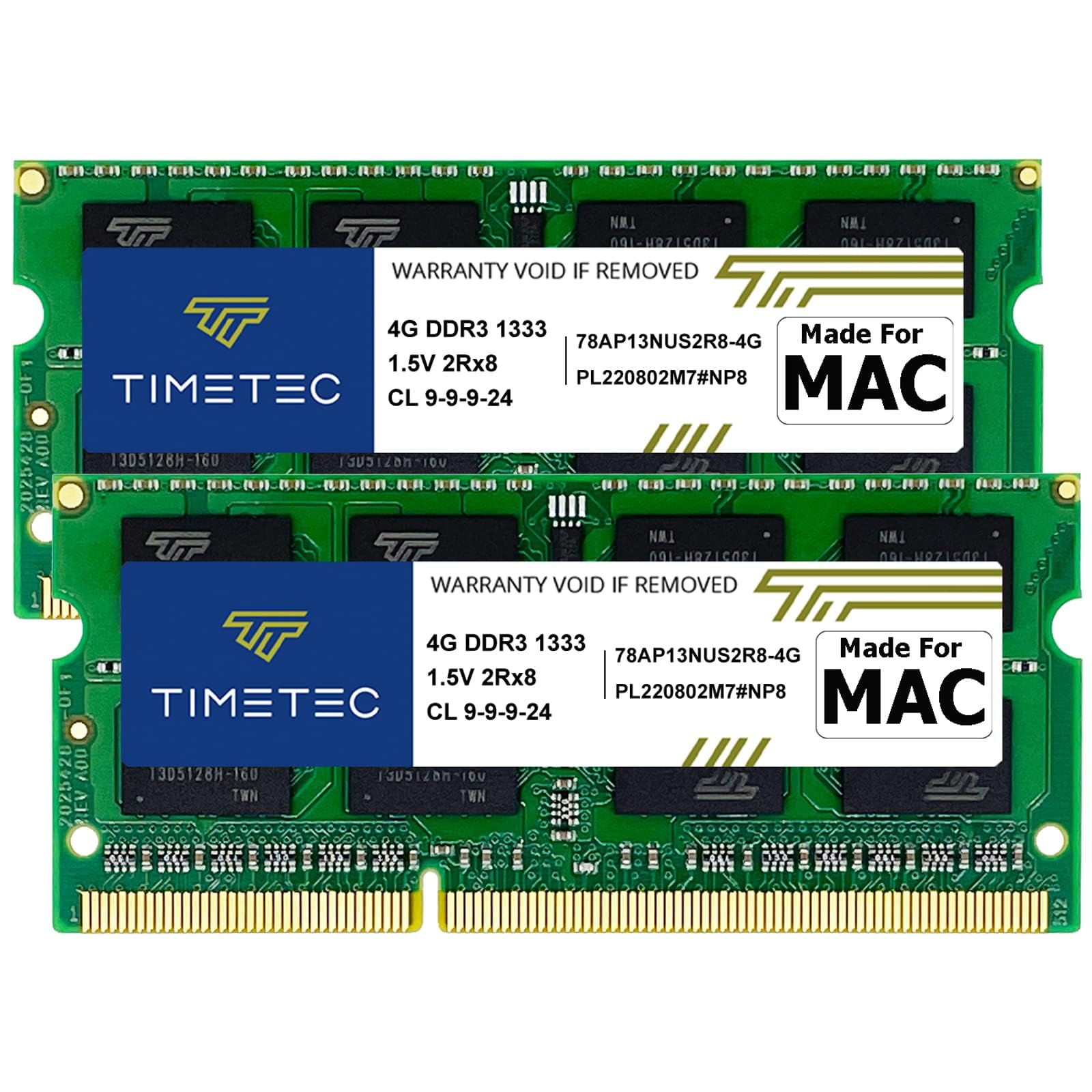 Timetec 8GB KIT(2x4GB) Compatible for Apple DDR3 1333MHz PC3-10600 CL9 for Mac Book Pro (Early/Late 2011 13/15/17 inch), iMac (Mid 2010, Mid/Late 2011 21.5/27 inch), Mac Mini(Mid 2011) MAC RAM Upgrade