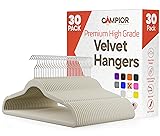 Ivory Velvet Hangers 30 Pack – 360° Swivel
