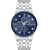 Bulova Men's Multi-Function 3-Hand Quartz Watch with Diamond Dial, Edge to Edge Crystal