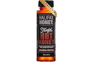 Hot Honey by The Halifax Honey Company | Unpasteurized Infused with Pickled Chilies | Tastefully Hot | Made in Canada | 12oz 