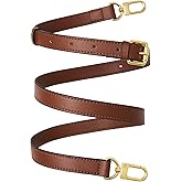 RICLVS Genuine Vachetta Leather Crossbody Strap Genuine Leather Adjustable Replacement Strap for Shoulder Bag Handbag Purse