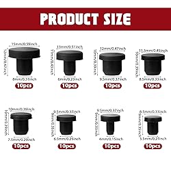 JJUNW 80 Pcs Silicone Rubber Hole Plug, 8 Sizes