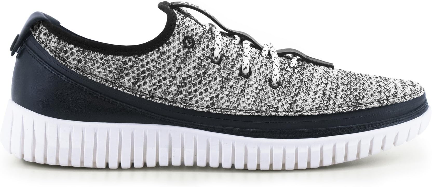 Running Sneakers with White Sole String and Grey Shoe with Zip