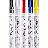 Overseas 5 Colors Paint Pens, Oil Based Permanent Paint Markers Medium Tip | Waterproof, Quick Dry, Fade Resistant, Assorted Colors Marker Pen for Metal, Rock, Wood, Rubber, Plastic, Glass, Canvas