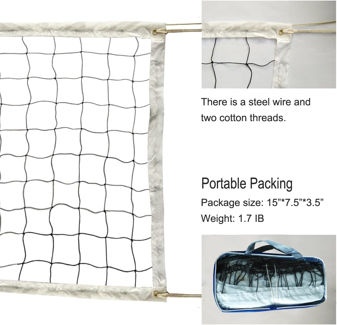 DOURR Professional Sports Volleyball Net (32 FT x 3 FT) for Indoor and Outdoor (Net Only) : Sports & Outdoors