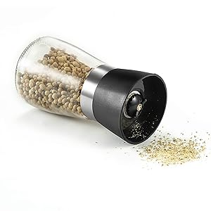 Manual salt pepper grinder, Spice grinder made of high strength glass. Suitable for kitchen, Barbecue, Restaurant accessories/Spices