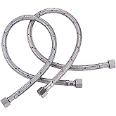ARCORA 12-Inch Faucet Hose Connects Kitchen Bathroom Sink to Water Supply, Stainless Steel cUPC Supply Lines with 3/8-Inch x 3/8-Inch Female Compression Thread 1 Pair