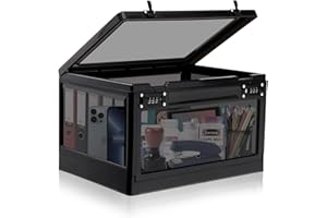 GLOQESEN Large Medicine Lock Box, Personal Items Lockable Container for Phone/Tablet, Refrigerator Locking Storage Bin for Snack/Food, Childproof First AID Locked