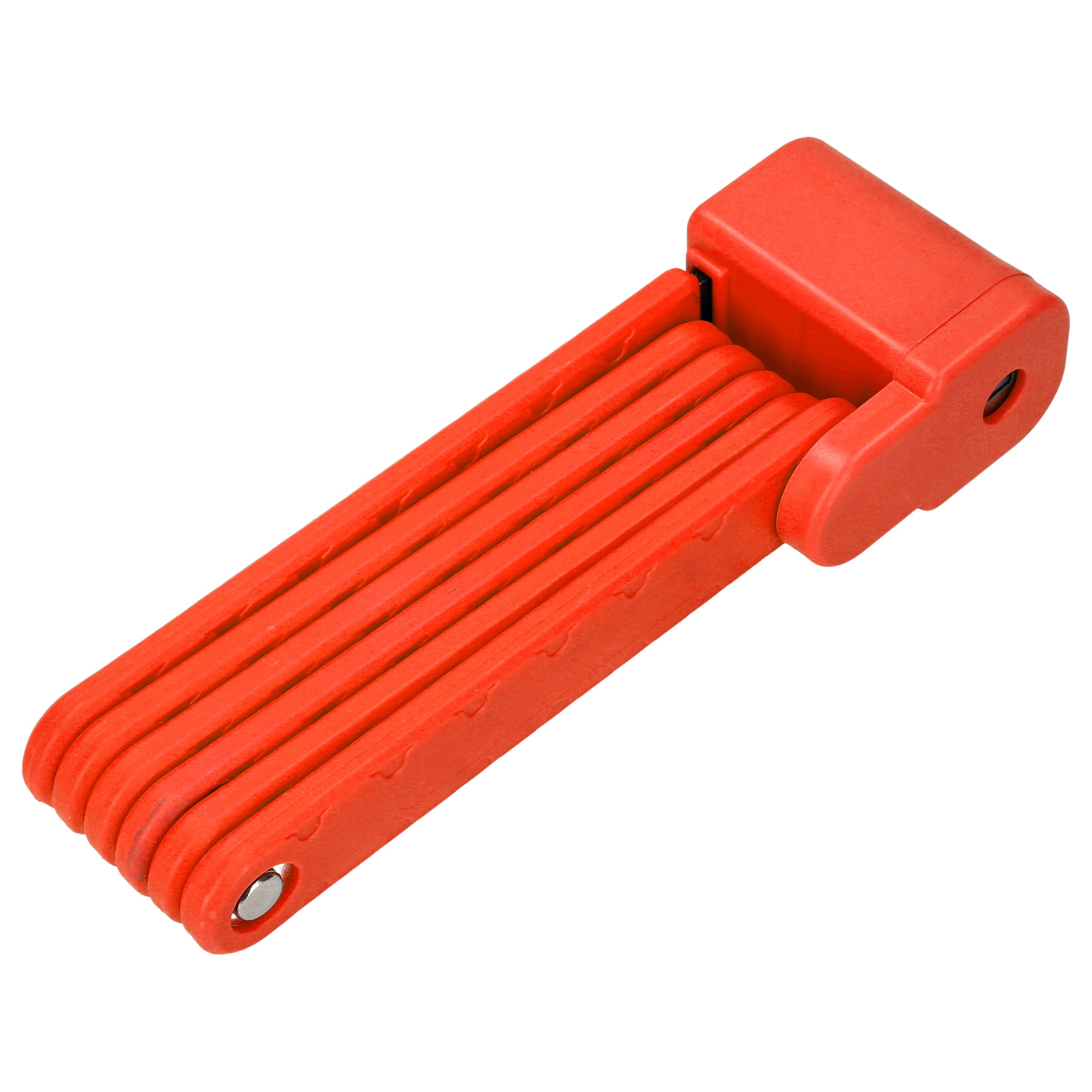 windmeile Folding lock with key, made of hardened steel, red, bicycle lock with bracket, anti-theft bicycle, e-bike, pedelec