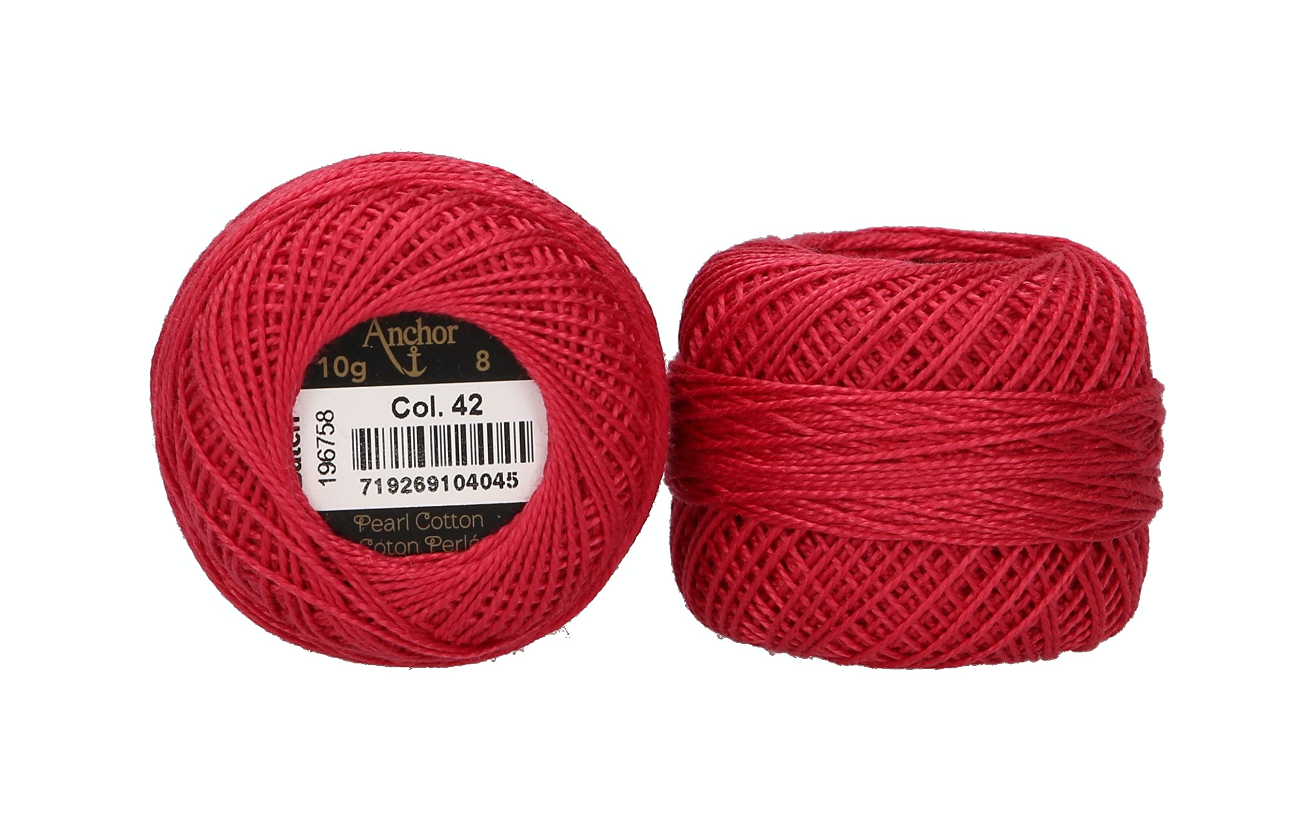 ANCHOR Pearl Yarn, Thickness: 8, Packaging: 10G, Running Length: 82M pink dunkel Embroidery Threads