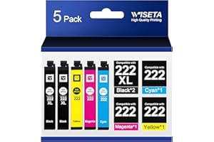 222XL Ink Cartridges Combo Pack Replacement Remanufactured for 222 Ink Cartridges Encre 222 222XL T222 T222XL Ink to Work wit