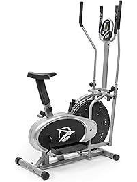 Plasma Fit Elliptical Machine Cross Trainer 2 in 1 Exercise Bike Cardio Fitness Home Gym Equipment