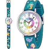 Time Teacher Kids Watch for Children Girls Boys,3D Cartoon Waterproof Analog Watches for Girls Ages 3-12,Toddler First Watch,Educational Teaching Kids Watch Gifts with Easy to Read Dial