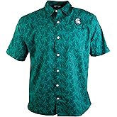 Wes and Willy Mens College Palm Tree Button Up Hawaiian Shirt