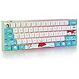 Guffercty kred Mechanical Keyboard 60 Percent Hot Swappable Wired Keyboard Programmable with PBT Keycaps for PC Mac Gamer (Brown Switch, 61 Sea)