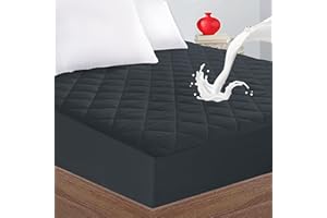 Quilted Fitted Cal King Mattress Pad Cover, Waterproof Mattress Protector, Deep Pocket Elastic Fits Up to 21'', Breathable So