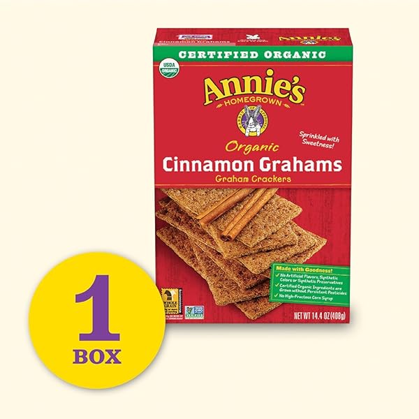 ANNIE’S ORGANIC GRAHAM CRACKERS, CINNAMON, MADE WITH WHOLE GRAIN, 14.4 OZ