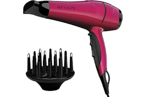 Revlon RVDR5191F Ionic Technology Ceramic Hair Dryer with Diffuser, Ionic, 3 Heat/2 Speed Settings, Powerful, Fast Drying, Le