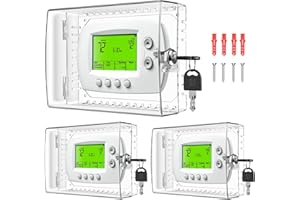 TRJ 3 PCS Large Thermostat Lock Box with Key, Clear Thermostat Cover with Lock for Thermostat on Wall, Lockable Thermostat Lock Box Cover, AC Lock Box Cover with Key Fit Thermostat 5"Hx6"W or Smaller