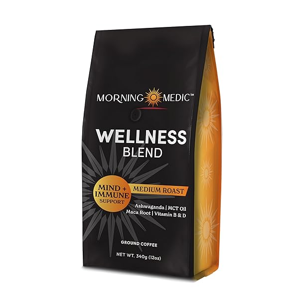 MORNING MEDIC WELLNESS COFFEE WITH ASHWAGANDHA, MCT OIL,...