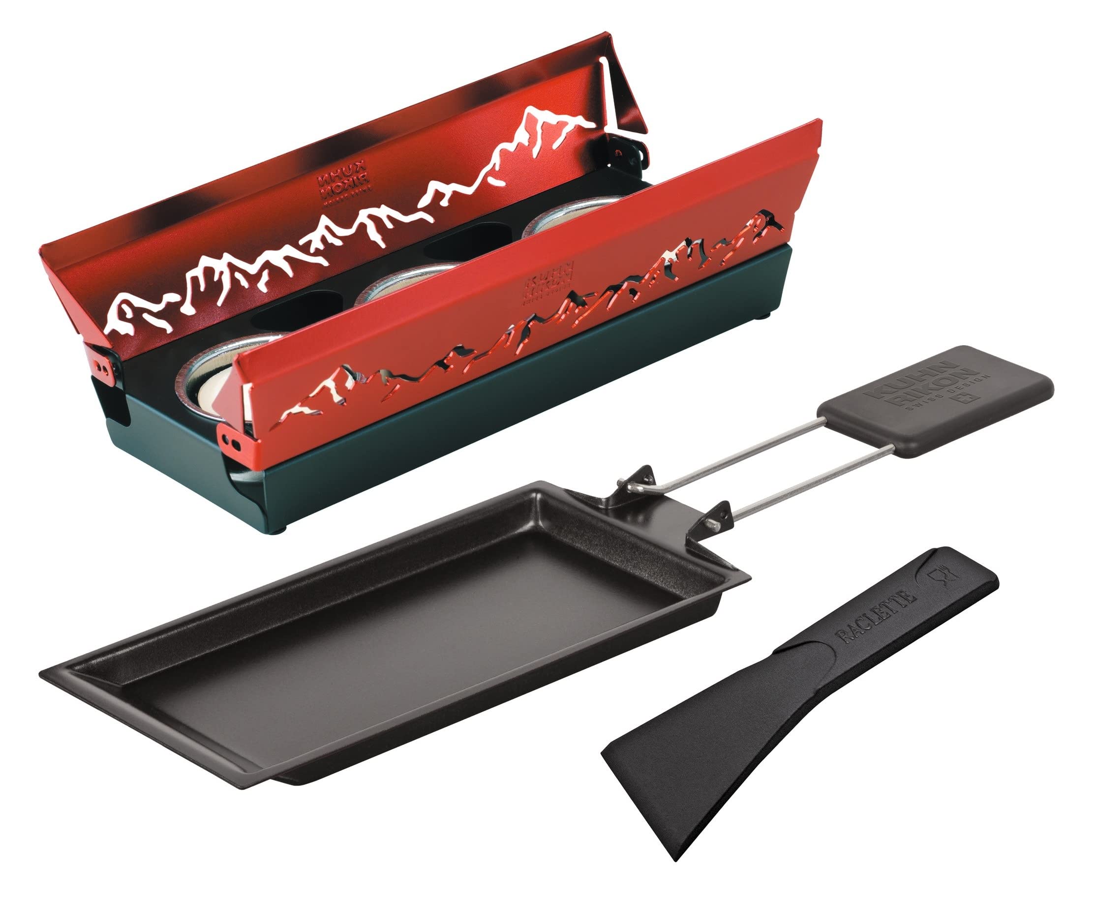 Kuhn Rikon 32172 Mini Raclette Set, Alpine Glow Red, Steel, 9 x 9 x 20 cm