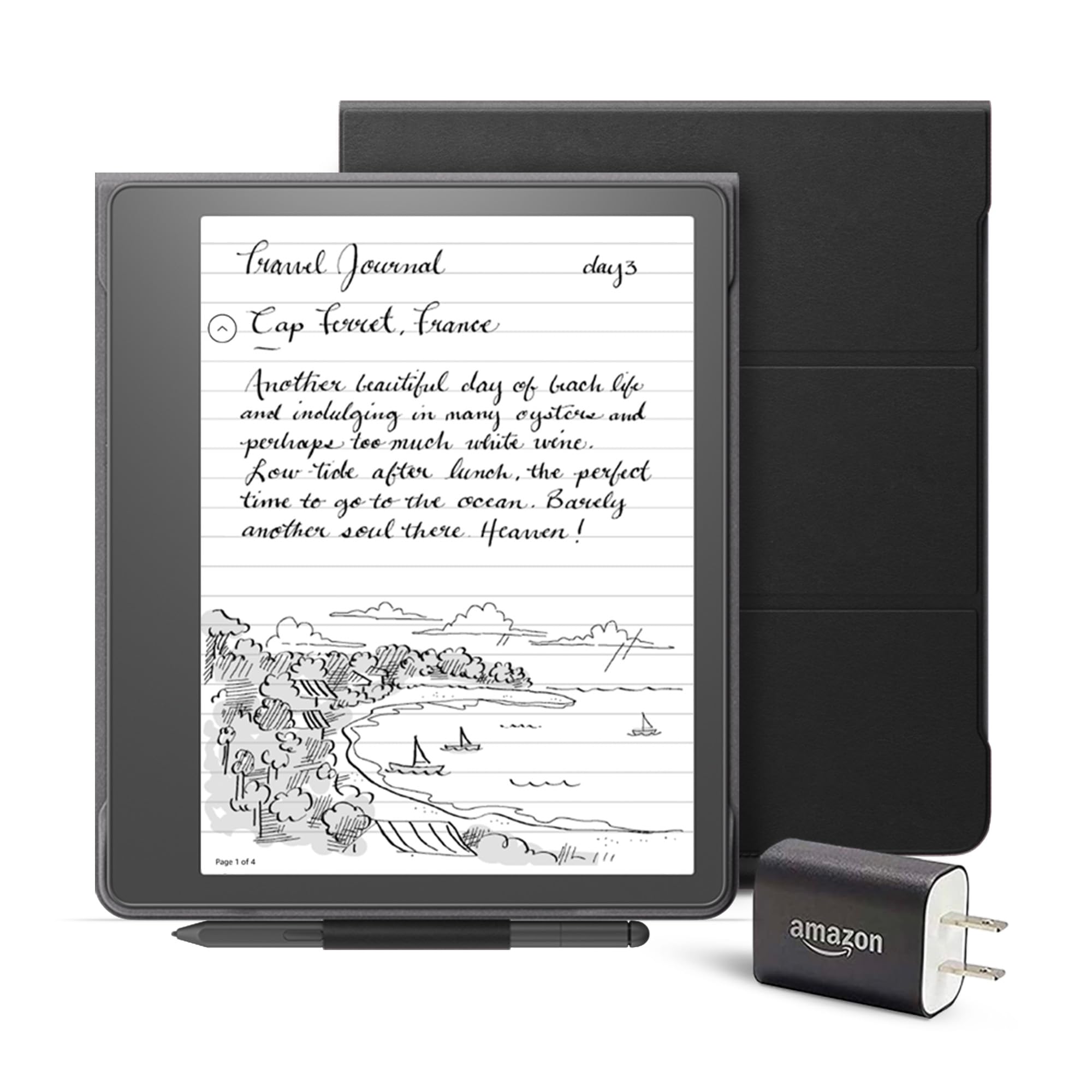 Mua Kindle Scribe Essentials Bundle including Kindle Scribe (64 GB), Premium Pen, Leather Folio