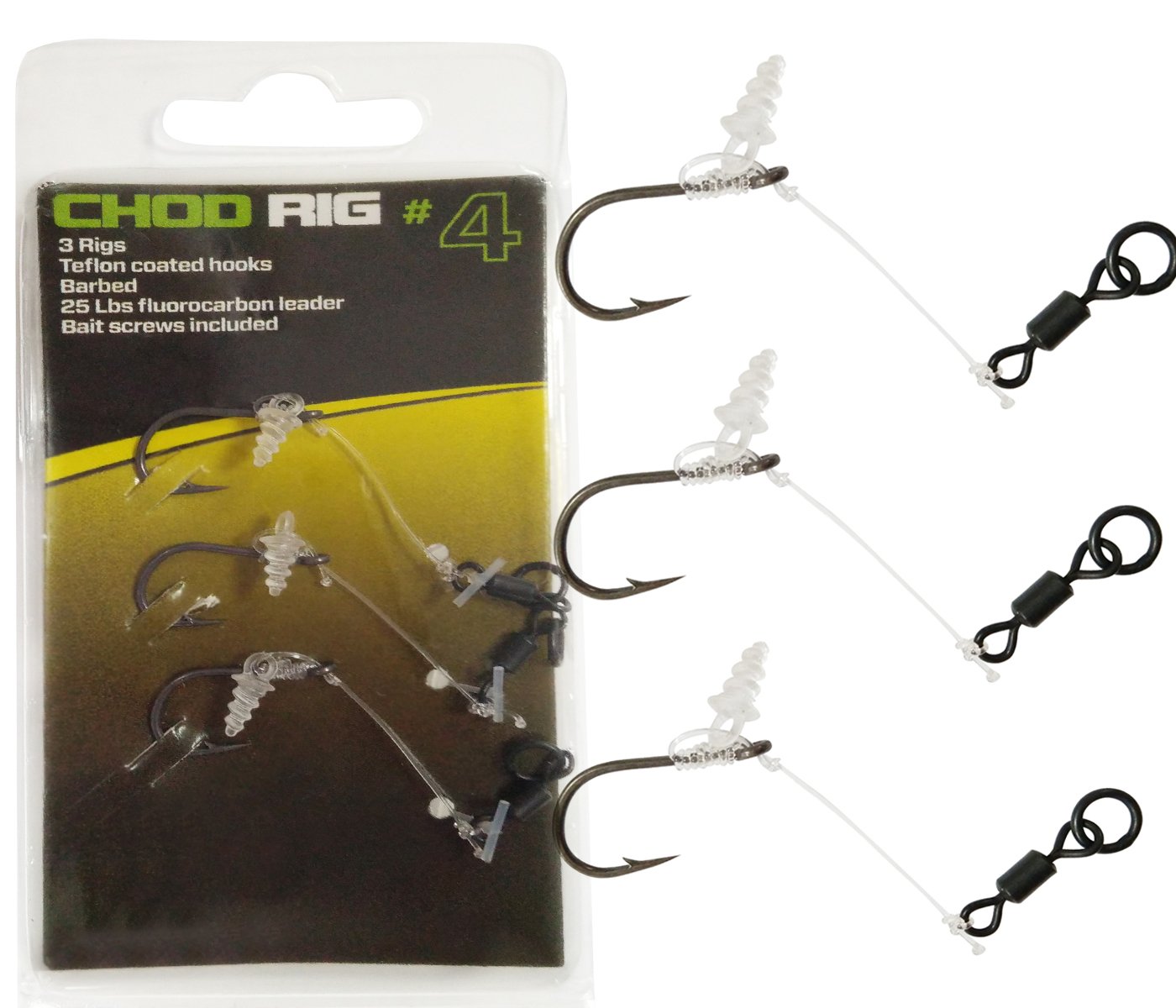 Fishing COURSE FISHING 1 PK OF 3 Q DOS CHOD RIGS BARBLESS SIZE 10 CARP FISHING HOOKS Terminal Tackle