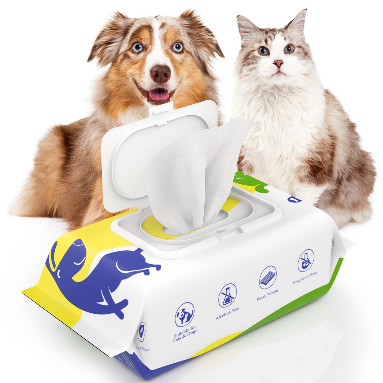 VavoPaw Pet Wipes for Dog Cat, Dog Grooming Wipes for Cleaning Deodorizing, Cat Wipe Hypoallergenic, Soft Dogs Cleaning Wipe for Paws, Face, Body and Bum -1Pack/100Count